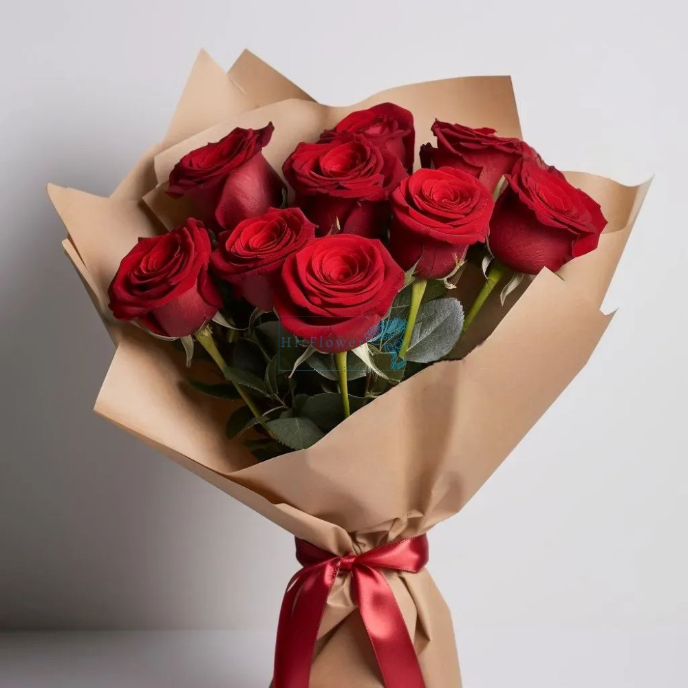 Букет роз 9 красных роз